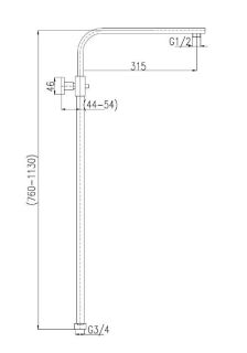 Душевая штанга Rav Slezak MD0633 хром